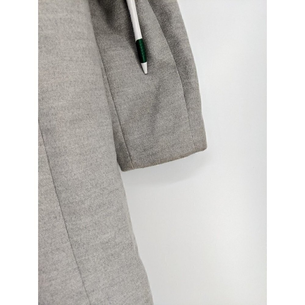 ASOS Hooded Long Coat Zip Front Gray Lined Pockets Women's Sz 10 - Picture 8 of 12